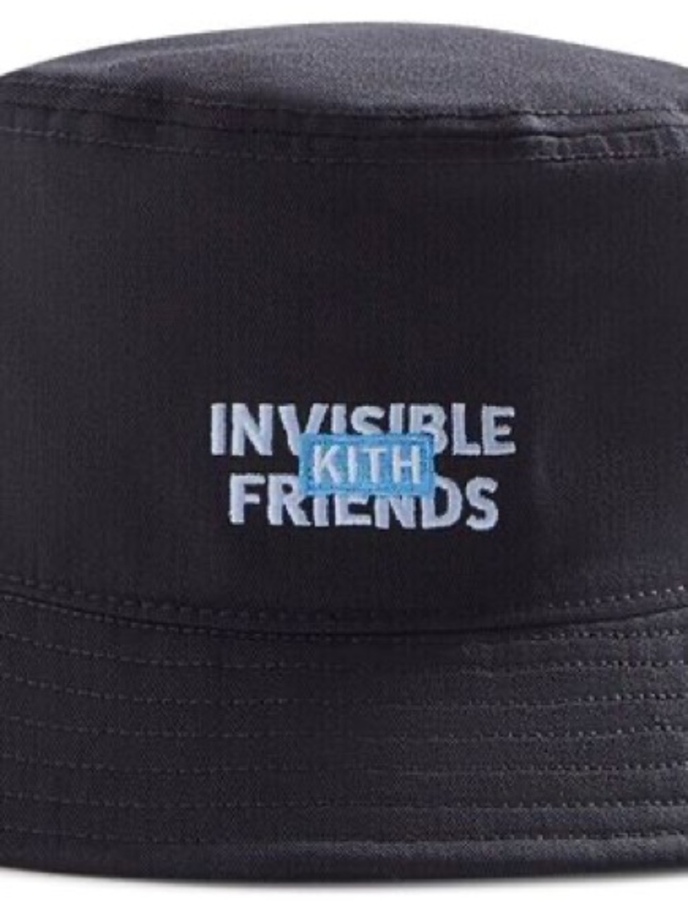 Kith Black Bucket Hat with Light Blue Embroidered Logo